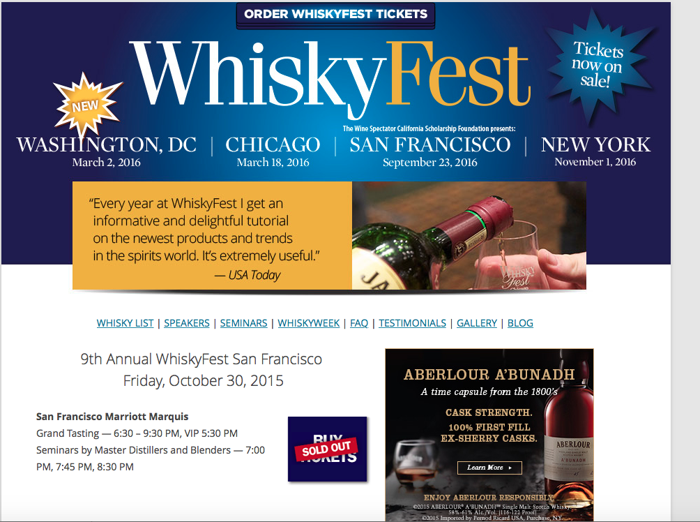 The Man of a PowerfulThirst is going to WhiskyFest San Francisco
